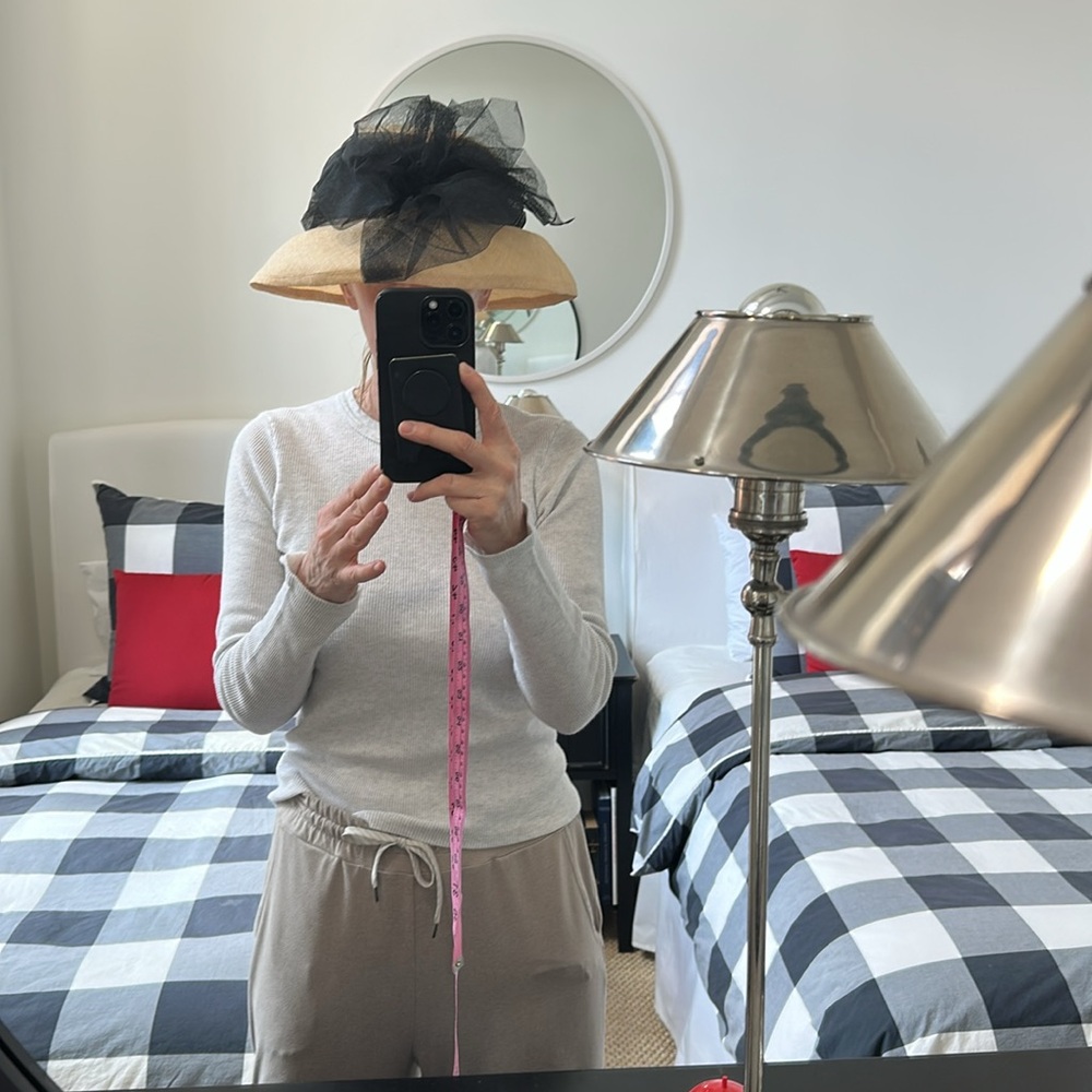 Georgia Hughes Vintage Straw Hat w/Tulle - Picture 3 of 8